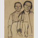 Käthe Kollwitz (1867–1945) Zwei Studien einer Arbeiterfrau 1910 Schwarze Kreide auf Bütten 624 x 480 mm Sammlung David Lachenmann Städel