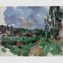 Paul Cézanne (1839-1906) Flusslandschaft mit Häusern, circa 1904, Öl auf Leinwand, 65,5 x 81 cm © The Scharf Collection, Foto: Ruland Photodesign