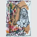 Ilovu Homateni. Youth's Stagnant poverty Stagnierende Armut der Jugend 2015, Collage auf Papier / Collage on paper 61 x 43 cm. Sammlung Würth, Inv. 17054