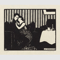 Félix Vallotton, Le mensonge │ Die Lüge, 1897, Holzschnitt auf Papier, Blatt 1 der Folge „Intimités“ │ „Innigkeit“, Privatsammlung, Schweiz, Foto: Peter Schälchli, Zürich