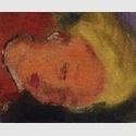 Leiko Ikemura, Reclining Face Orange, 2008 © die Künstlerin & Miettinen Collection