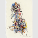 Heino Naujoks, Ohne Titel, 2015, Mischtechnik auf Papier, 25 x 17,5 cm 