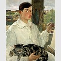 Lotte Laserstein, Selbstporträt mit Katze, 1928.New Walk Museum and Art Gallery, Leicester Reproduced courtesy of Leicester Arts and Museums Service / Bridgeman Images © VG Bild-Kunst, Bonn 2019 