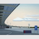 Jan Schüler, Berlin: Abend am Flughafen Tempelhof, 2025, Öl auf Leinwand, 80 x 100 cm